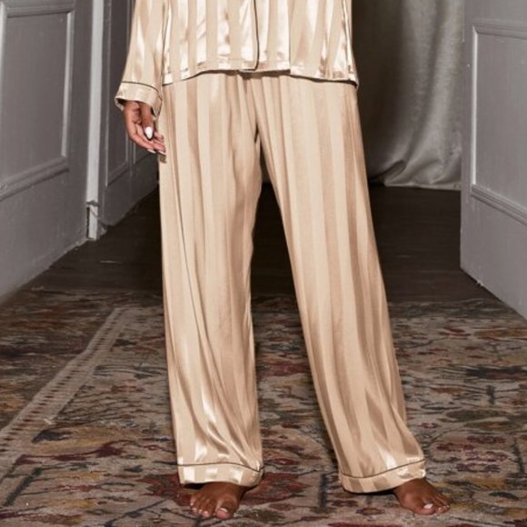 Apricot Satin Top and Pant Night PJ Set - Picture 2 of 7